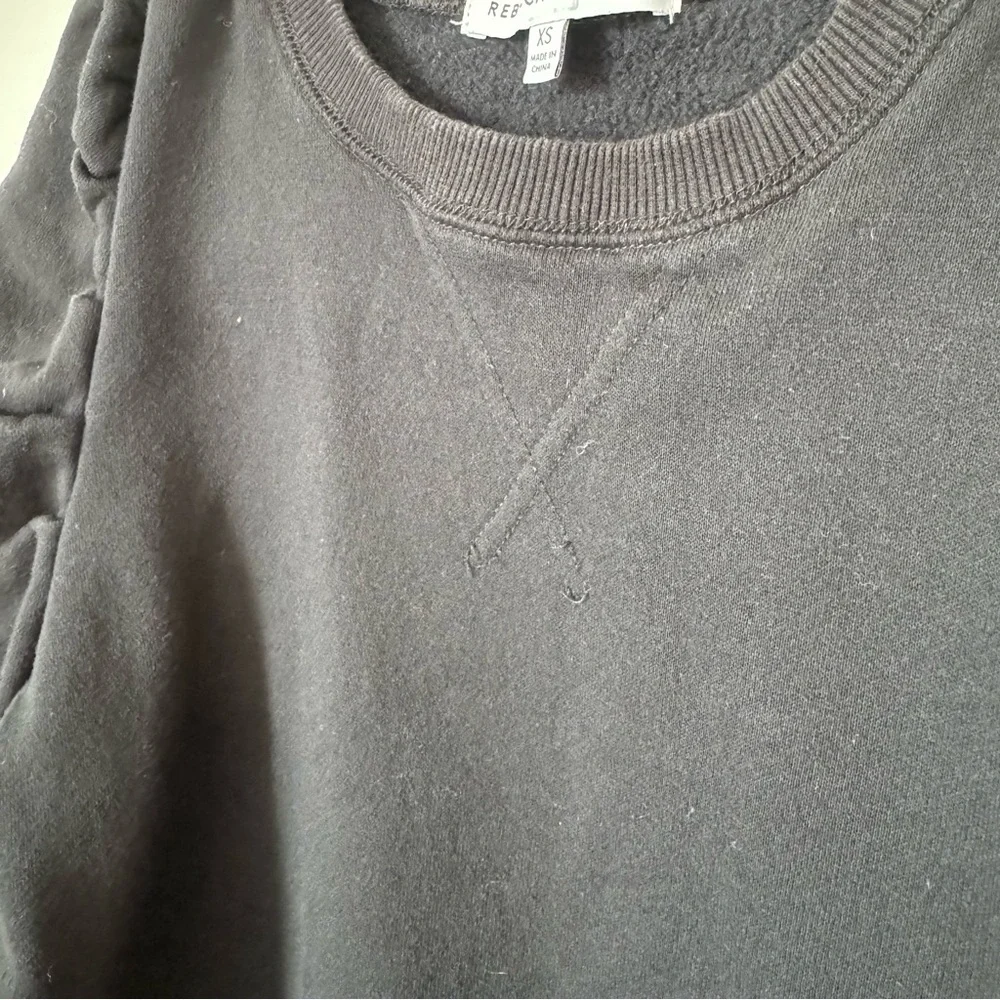 Rebecca Minkoff Black Janine Sweatshirt Size XS Crew Neck Ruffle Feminine Fall - Picture 6 of 16